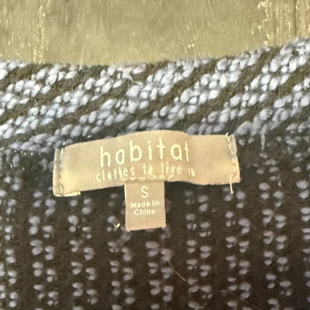 Habitat Clothes to Live In Textured Stripe Knit Top Blue Black Size S